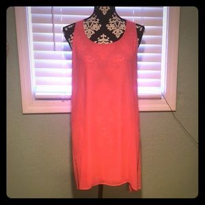 Bright pink and bright yellow dress